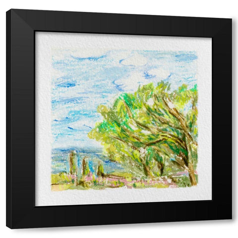 Summer Field II Black Modern Wood Framed Art Print with Double Matting by Wang, Melissa