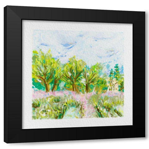 Summer Field III Black Modern Wood Framed Art Print with Double Matting by Wang, Melissa