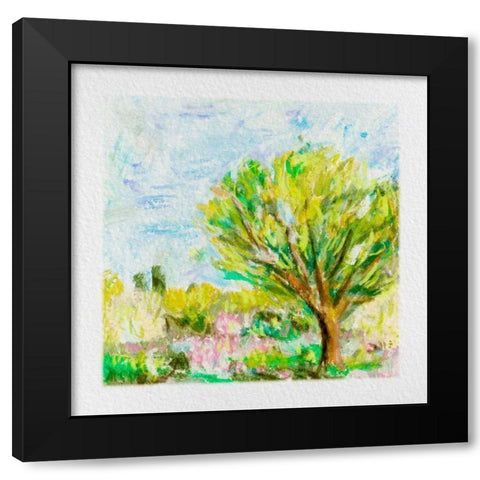 Summer Field IV Black Modern Wood Framed Art Print with Double Matting by Wang, Melissa