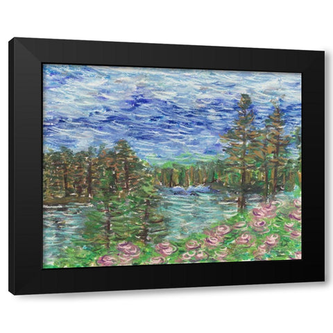 Burnt Lake I Black Modern Wood Framed Art Print with Double Matting by Wang, Melissa