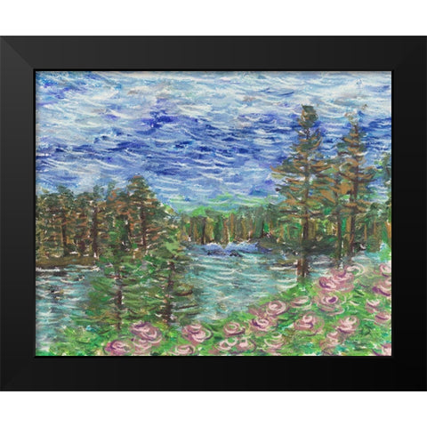 Burnt Lake I Black Modern Wood Framed Art Print by Wang, Melissa