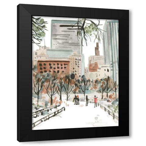 Winter Road I Black Modern Wood Framed Art Print with Double Matting by Wang, Melissa