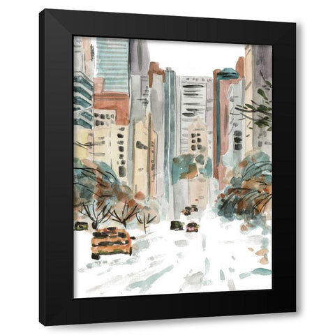 Winter Road III Black Modern Wood Framed Art Print with Double Matting by Wang, Melissa