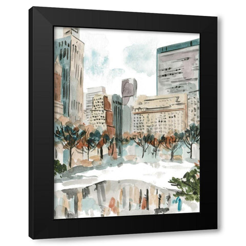 Winter Road IV Black Modern Wood Framed Art Print with Double Matting by Wang, Melissa