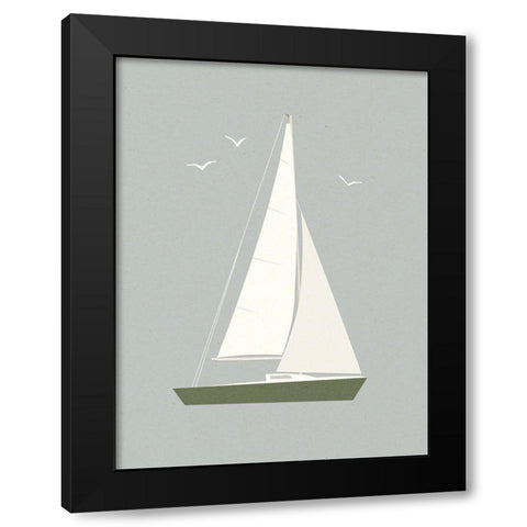 Sailboat Shapes I Black Modern Wood Framed Art Print by Barnes, Victoria