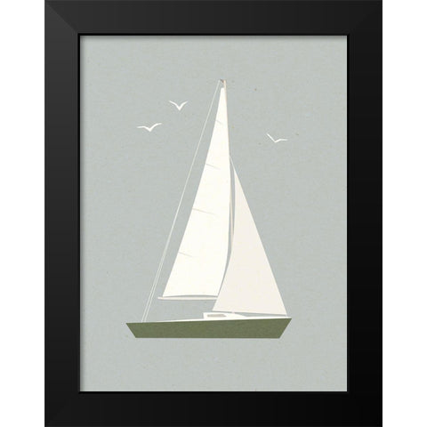 Sailboat Shapes I Black Modern Wood Framed Art Print by Barnes, Victoria