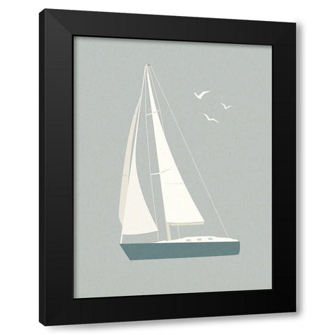Sailboat Shapes II Black Modern Wood Framed Art Print with Double Matting by Barnes, Victoria
