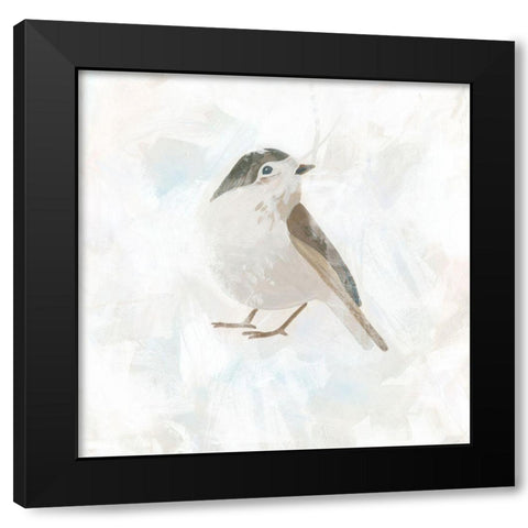 Feathered Fresco III Black Modern Wood Framed Art Print by Vess, June Erica