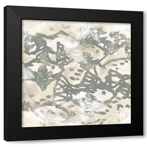 Vintage Sea Batik I Black Modern Wood Framed Art Print by Vess, June Erica