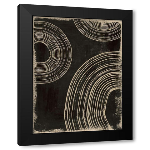 Rings on Charcoal II Black Modern Wood Framed Art Print by Barnes, Victoria