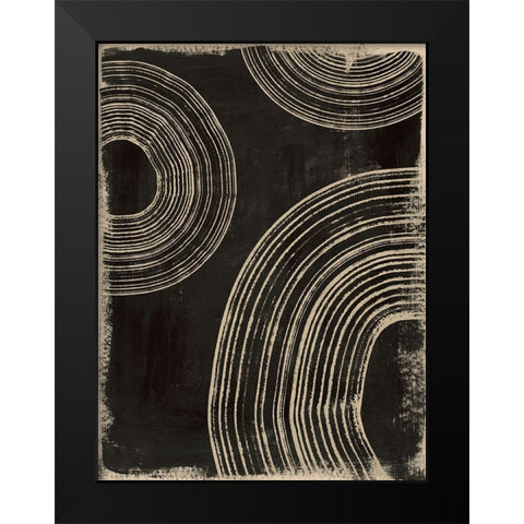 Rings on Charcoal II Black Modern Wood Framed Art Print by Barnes, Victoria
