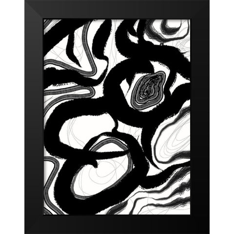 Fine Lines I Black Modern Wood Framed Art Print by Holman, Nicholas