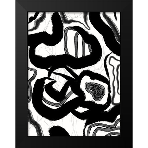 Fine Lines II Black Modern Wood Framed Art Print by Holman, Nicholas