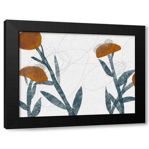 Spring Blooms Sway II Black Modern Wood Framed Art Print with Double Matting by Holman, Nicholas