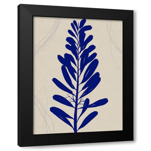 Blue Print Botanical I Black Modern Wood Framed Art Print with Double Matting by Holman, Nicholas