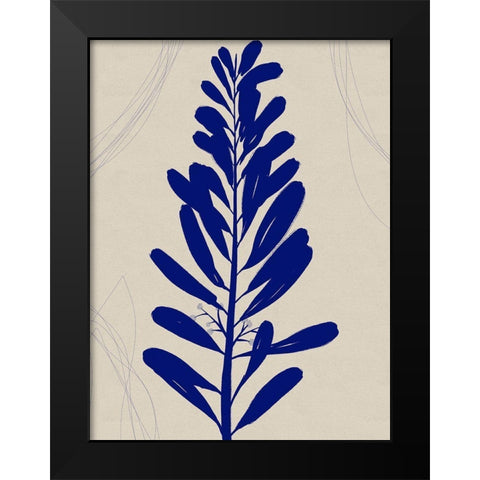 Blue Print Botanical I Black Modern Wood Framed Art Print by Holman, Nicholas