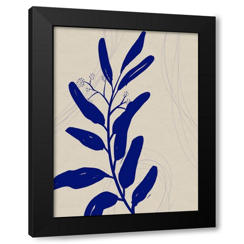 Blue Print Botanical II Black Modern Wood Framed Art Print by Holman, Nicholas