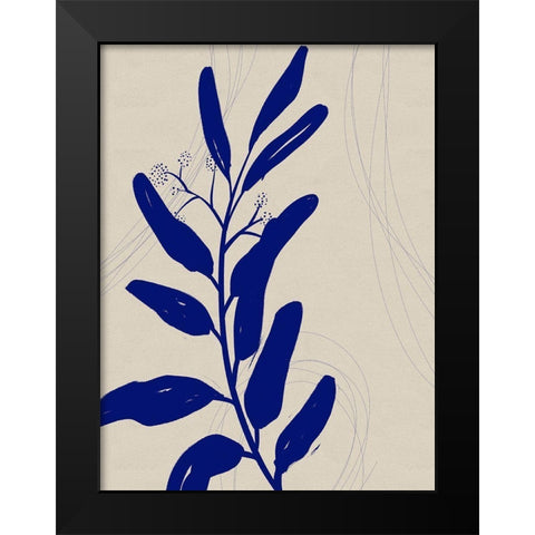 Blue Print Botanical II Black Modern Wood Framed Art Print by Holman, Nicholas