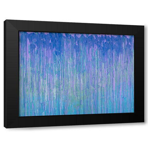 Peri Irises Black Modern Wood Framed Art Print with Double Matting by Guererra, Teodora