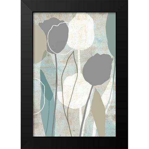 Sea Mist Floral II Black Modern Wood Framed Art Print by Kouta, Flora