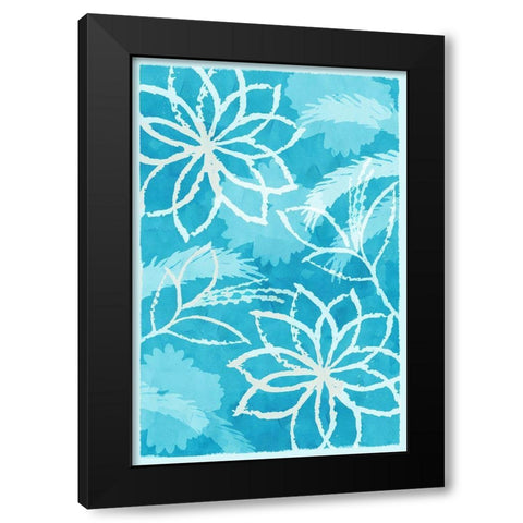 Blue Botanical II Black Modern Wood Framed Art Print by Kouta, Flora
