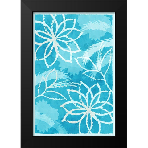 Blue Botanical II Black Modern Wood Framed Art Print by Kouta, Flora