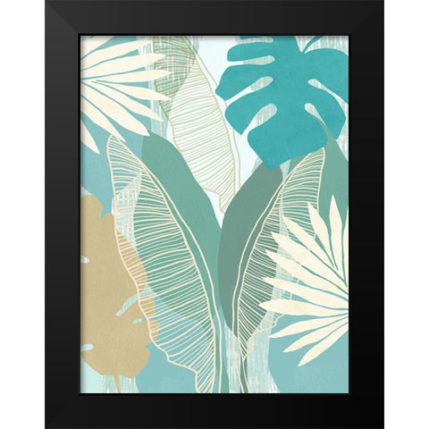 Aqua Tropical III Black Modern Wood Framed Art Print by Kouta, Flora
