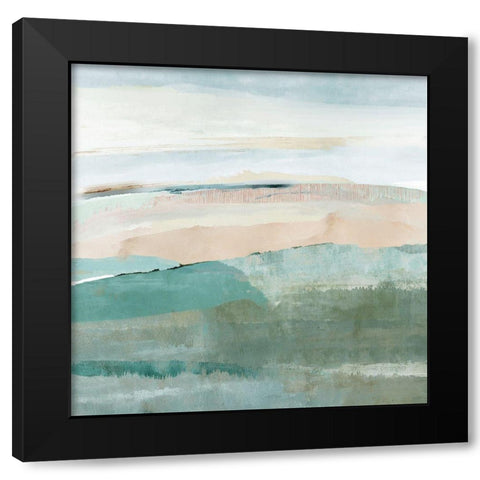 Allonby Squares I Black Modern Wood Framed Art Print by Kouta, Flora