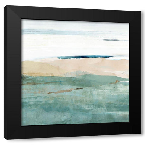 Allonby Squares II Black Modern Wood Framed Art Print with Double Matting by Kouta, Flora