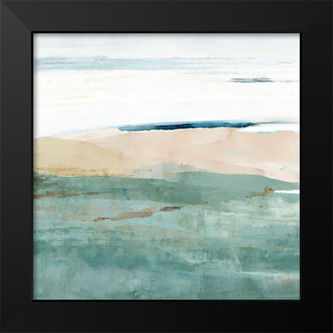 Allonby Squares II Black Modern Wood Framed Art Print by Kouta, Flora