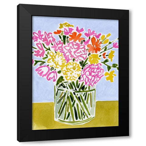 Fresh Flower Assortment I Black Modern Wood Framed Art Print with Double Matting by Barnes, Victoria