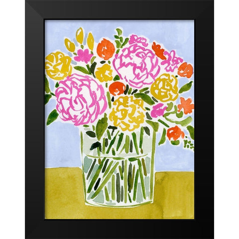 Fresh Flower Assortment II Black Modern Wood Framed Art Print by Barnes, Victoria