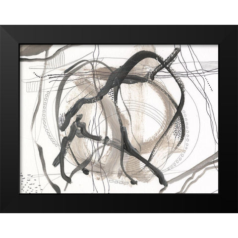 Neutral Motion II Black Modern Wood Framed Art Print by Moore, Regina