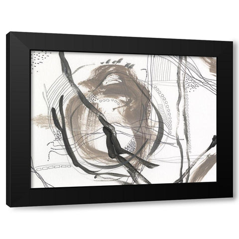 Neutral Motion III Black Modern Wood Framed Art Print by Moore, Regina