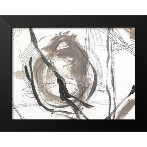 Neutral Motion III Black Modern Wood Framed Art Print by Moore, Regina