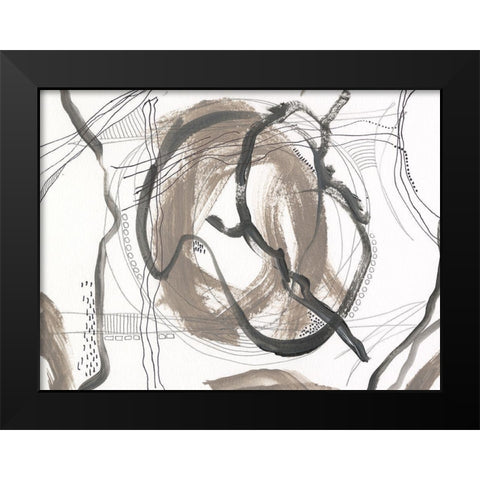 Neutral Motion IV Black Modern Wood Framed Art Print by Moore, Regina