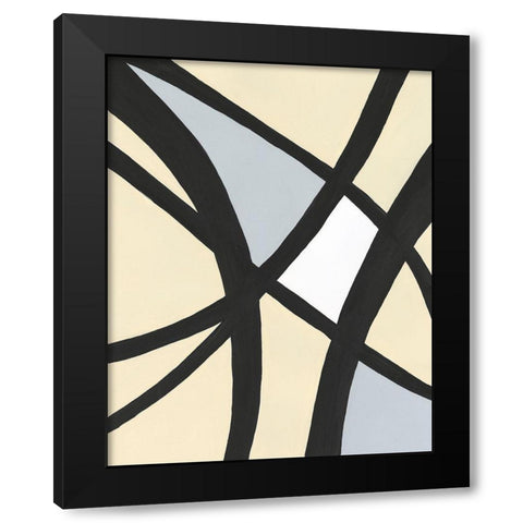 Serene Labyrinth II Black Modern Wood Framed Art Print by Moore, Regina