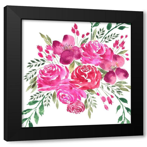 Dreaming of Flowers I Black Modern Wood Framed Art Print by Moore, Regina