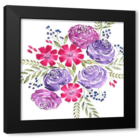 Dreaming of Flowers II Black Modern Wood Framed Art Print with Double Matting by Moore, Regina