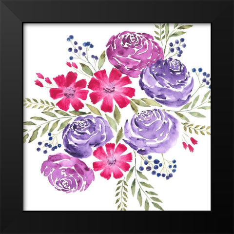 Dreaming of Flowers II Black Modern Wood Framed Art Print by Moore, Regina