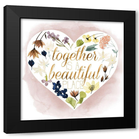 Love in Flowers II Black Modern Wood Framed Art Print with Double Matting by Popp, Grace