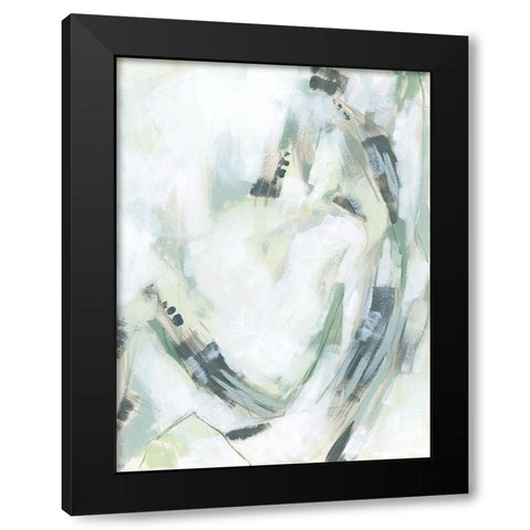 Verdigris Cascade II Black Modern Wood Framed Art Print with Double Matting by Vess, June Erica