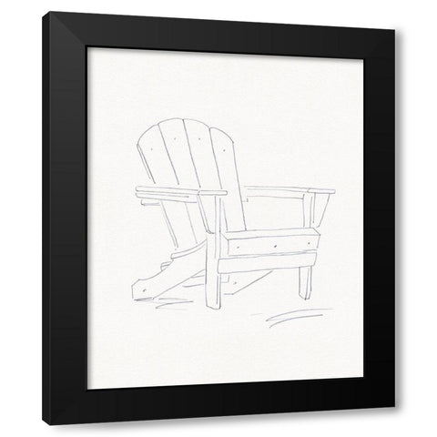 Adirondack Chair Sketch I Black Modern Wood Framed Art Print with Double Matting by Green, Jacob