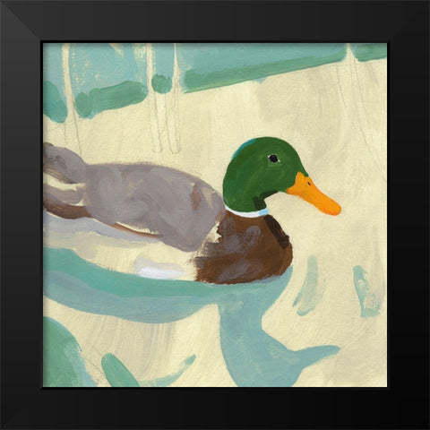 Bathing Mallard I Black Modern Wood Framed Art Print by Green, Jacob