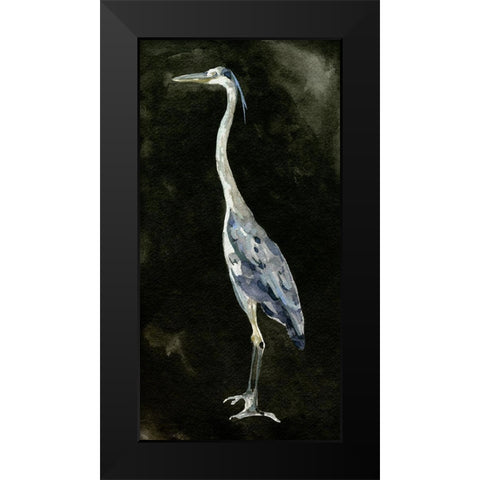 Ebony Egret I Black Modern Wood Framed Art Print by Caroline, Emma
