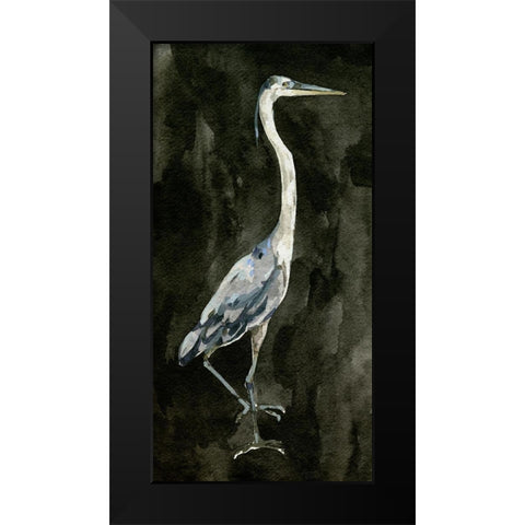 Ebony Egret II Black Modern Wood Framed Art Print by Caroline, Emma