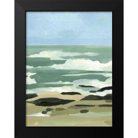 Abstracted Coastline I Black Modern Wood Framed Art Print by Caroline, Emma