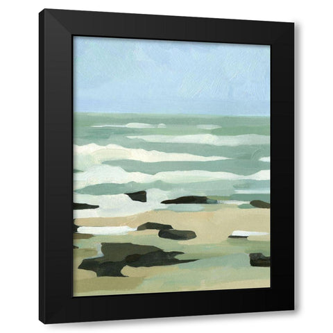 Abstracted Coastline II Black Modern Wood Framed Art Print by Caroline, Emma