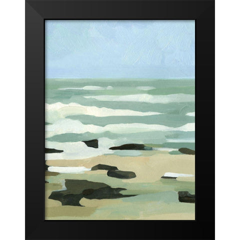Abstracted Coastline II Black Modern Wood Framed Art Print by Caroline, Emma