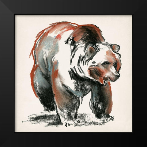 Brown Bear Gestures I Black Modern Wood Framed Art Print by Parker, Jennifer Paxton